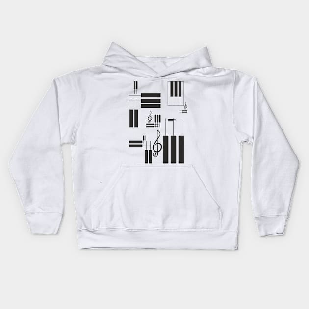 Pianomania (Piano keys abstraction) Kids Hoodie by aceofspace